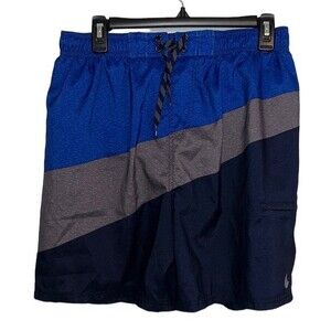 Men’s Nike Blue and Gray swim trunks with drawstring beach vacation summer